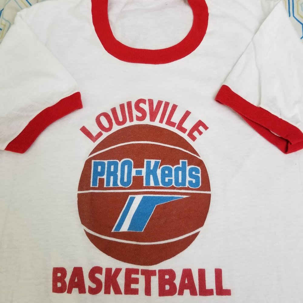 Vintage 80s Louisville Pro Keds Basketball T Shirt